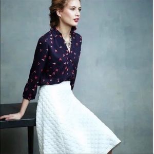 Anthropologie Navy and Pink Button Down Shirt